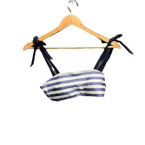 Summersalt‎ Blue White Stripe The Oasis Women's Swimsuit Bikini Top Size 4